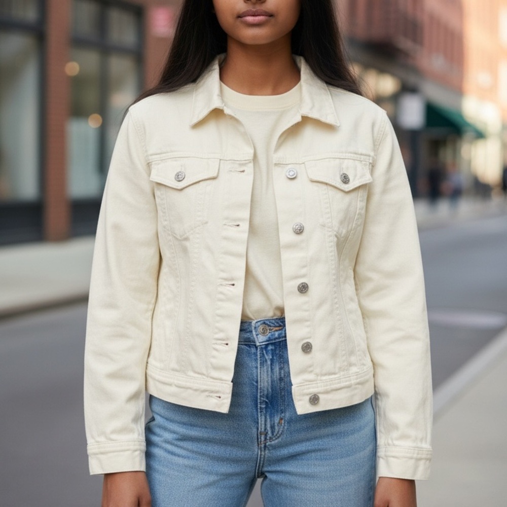 Everlane White Denim Jacket